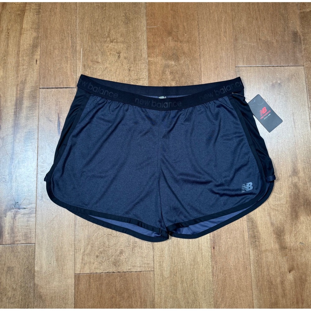 New Balance Dry Athletic Running Shorts Women's XL Elastic Waist‎ Gray Black NWT